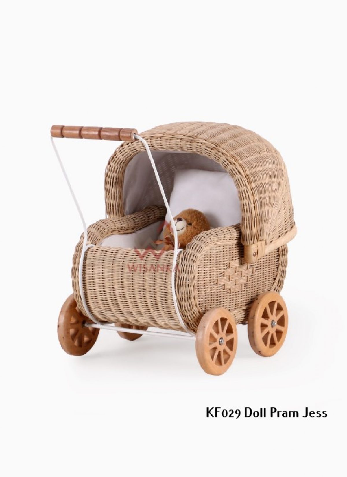 wicker dolls pram