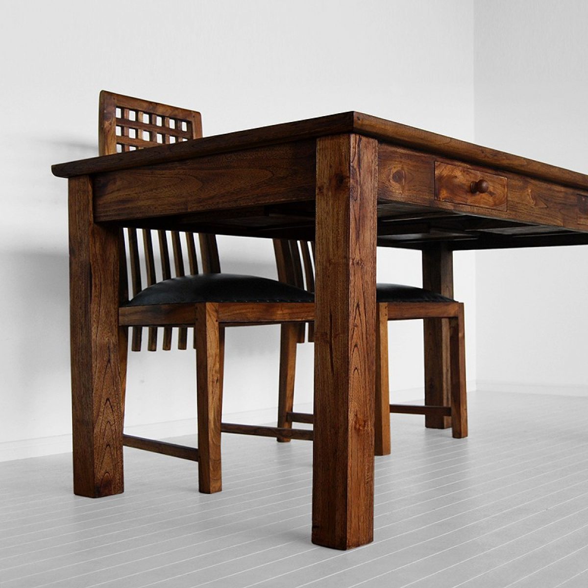 Marijan Dining Table With Drawers Indonesia Teak Java Furniture Manufacturer Project And Wholesale