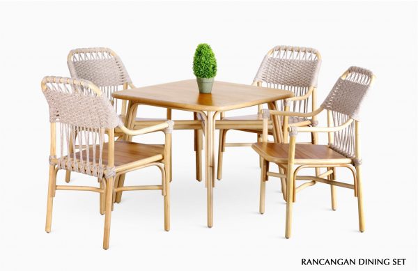 Rancangan Rattan Dining Set